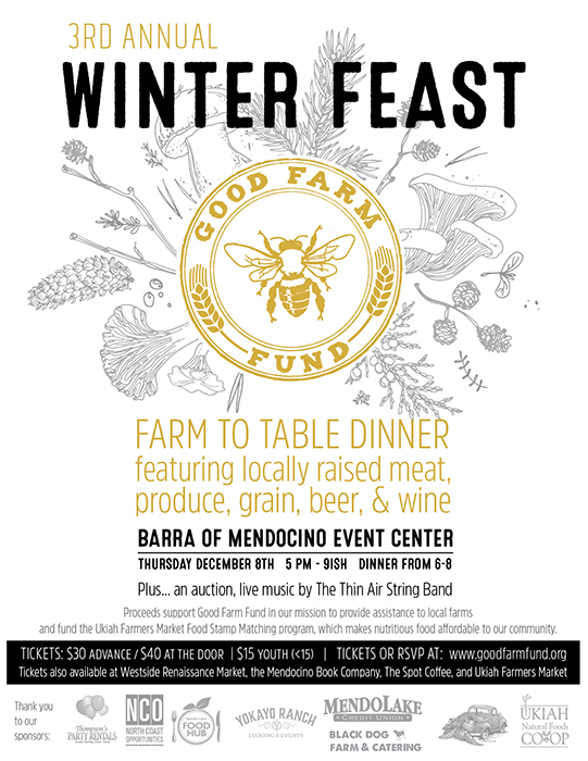 Good Farm Fund Winter Feast Poster and Menu