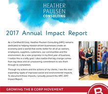 Heather Paulsen Consulting – 2017 Impact Report
